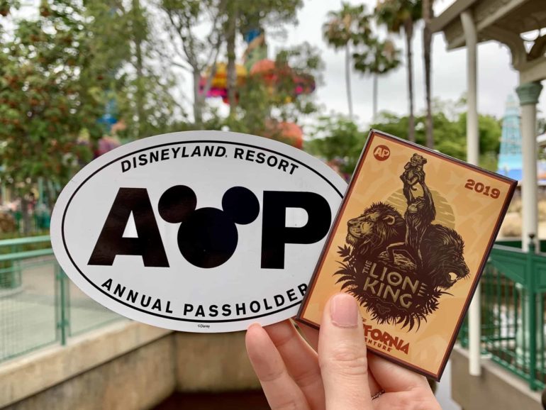 Annual Passholder Magnet and Souvenir Ocarina Sipper Lion AP Corner Disney California Adventure