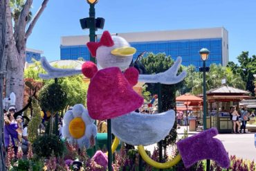 Downtown Disney District July 1 2019 Mickey and Friends Abstract Topiaries, Retro Disney Parks Collage Loungefly, and More
